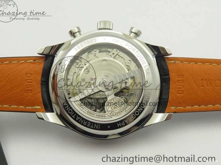 MIROTIME 0308 Portuguese Chrono SS ZF 1:1 Best Edition Gray Dial SS On Black Leather Strap A ZipUp 7215